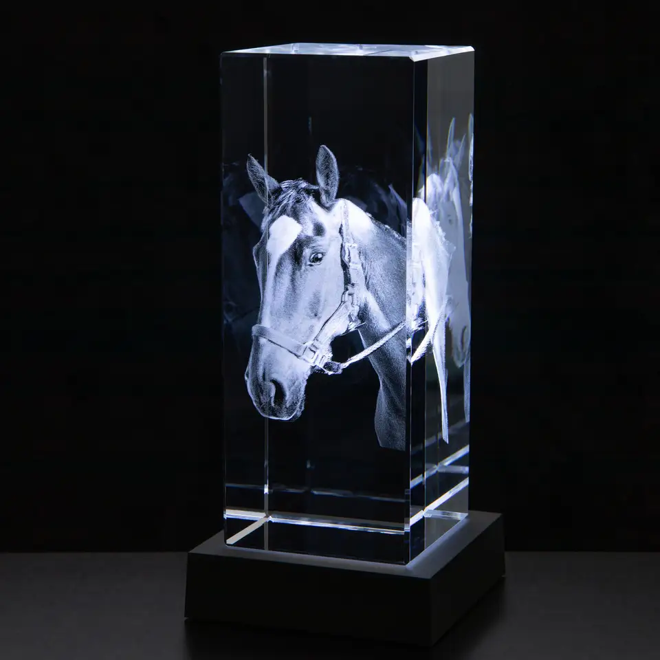 15cm x 6cm x 6cm Optical Crystal Rectangle, H or V