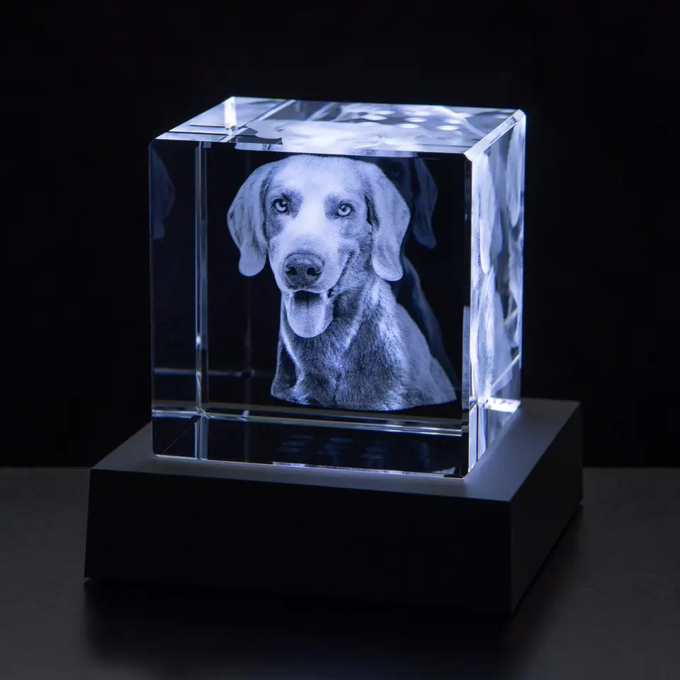 cube 3d crystal engraving